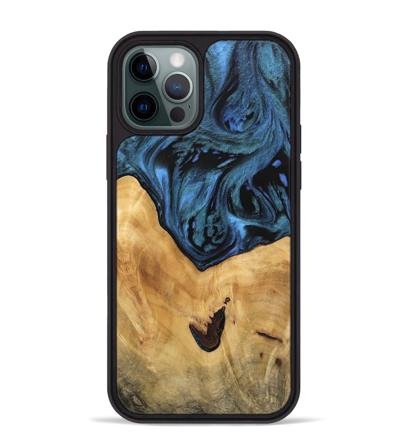 iPhone 12 Pro Max Wood Phone Case - Shanie (Blue, 744665)