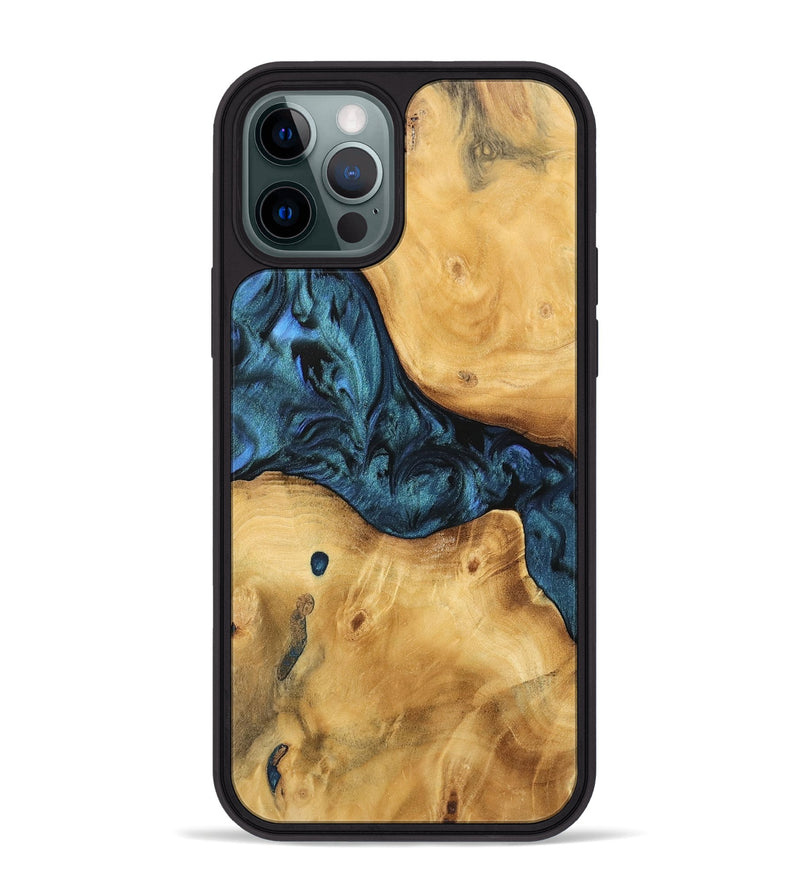 iPhone 12 Pro Max Wood Phone Case - Trev (Blue, 744674)