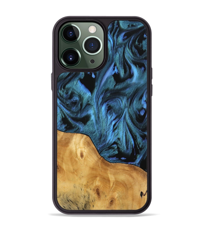 iPhone 13 Pro Max Wood Phone Case - Guss (Blue, 744683)