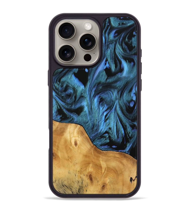 iPhone 16 Pro Max Wood Phone Case - Guss (Blue, 744683)