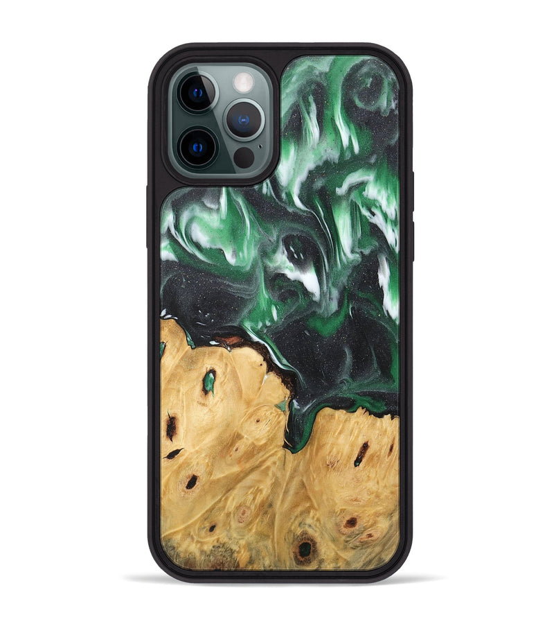 iPhone 12 Pro Max Wood Phone Case - Reyaud (Green, 744687)