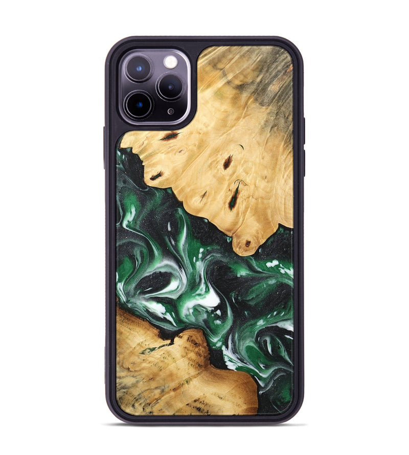 iPhone 11 Pro Max Wood Phone Case - Hien (Green, 744688)