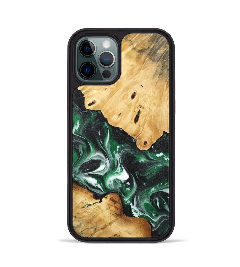 iPhone 12 Pro Wood Phone Case - Hien (Green, 744688)