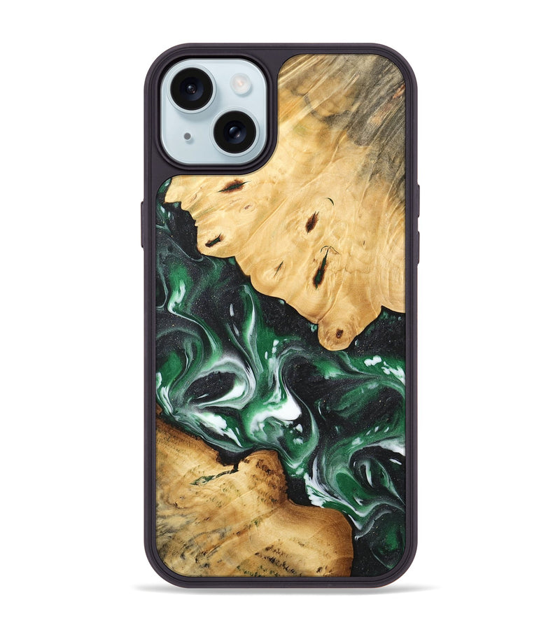 iPhone 15 Plus Wood Phone Case - Hien (Green, 744688)