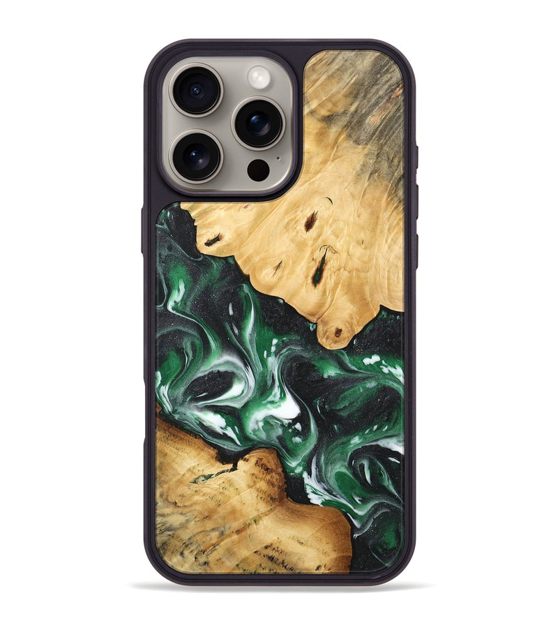 iPhone 16 Pro Max Wood Phone Case - Hien (Green, 744688)