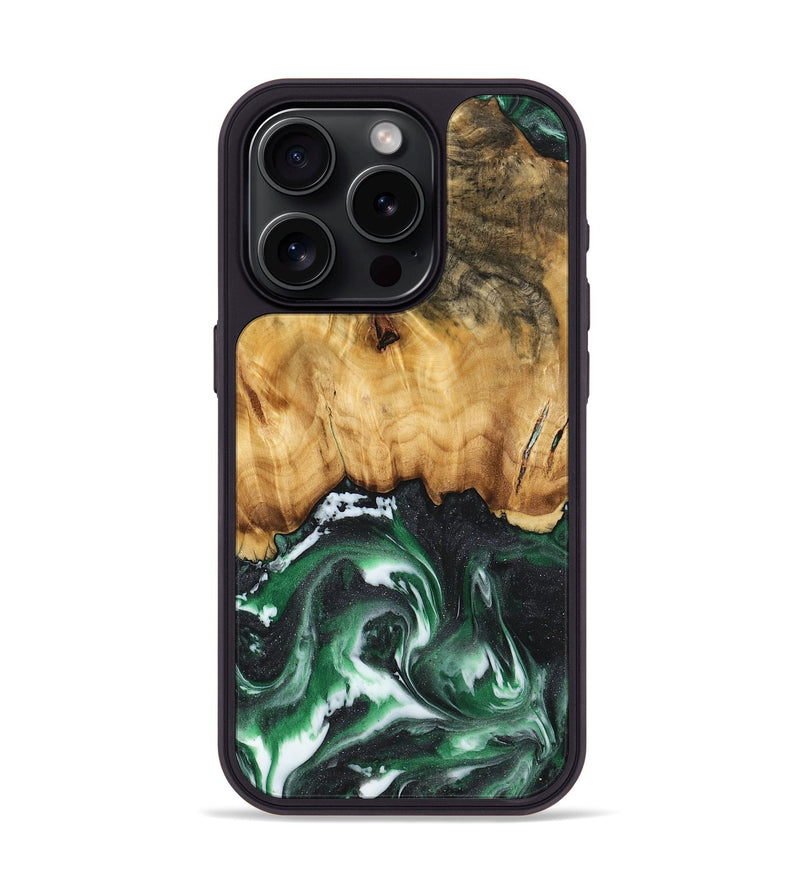 iPhone 15 Pro Wood Phone Case - Huib (Green, 744691)