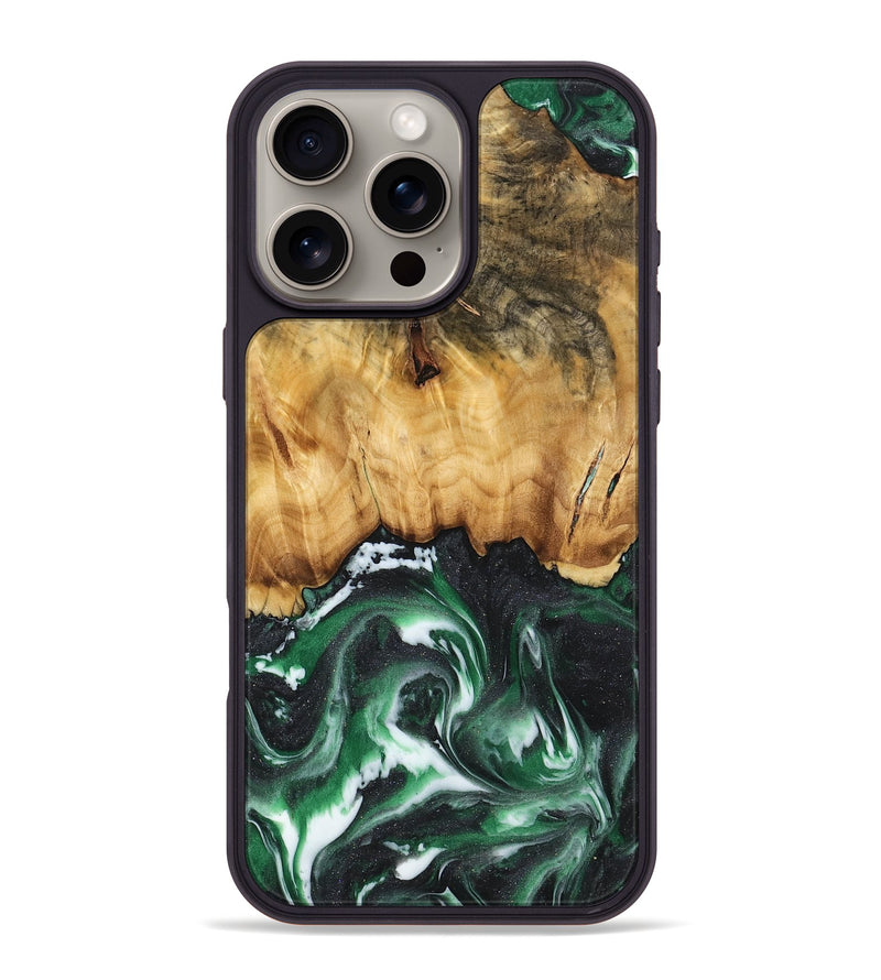 iPhone 16 Pro Max Wood Phone Case - Huib (Green, 744691)