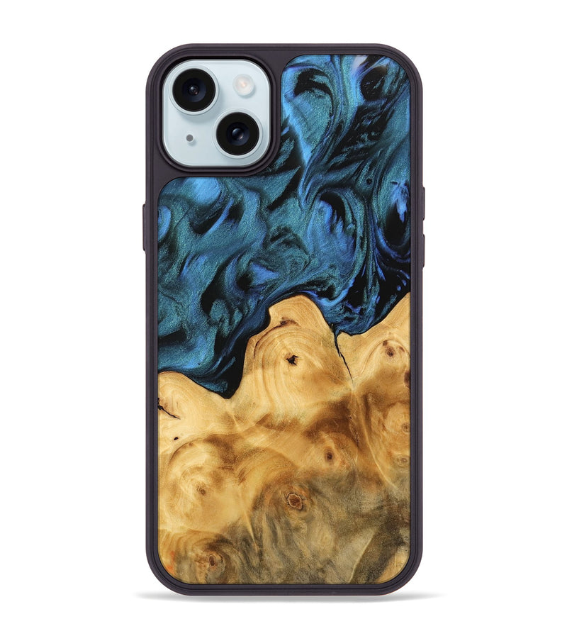 iPhone 15 Plus Wood Phone Case - Parham (Blue, 744701)