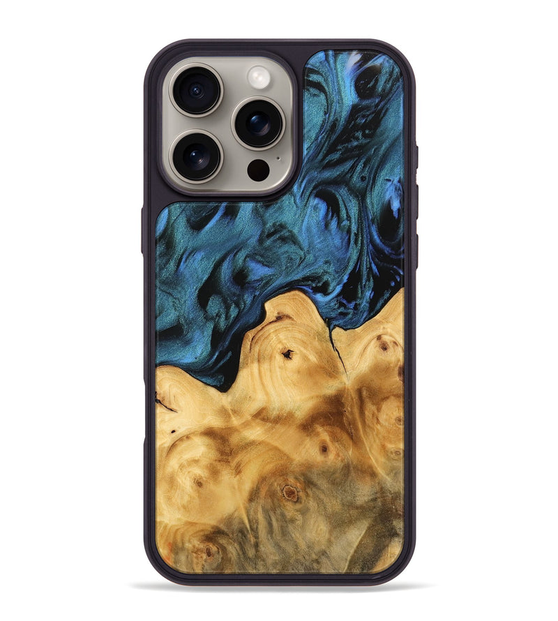 iPhone 16 Pro Max Wood Phone Case - Parham (Blue, 744701)