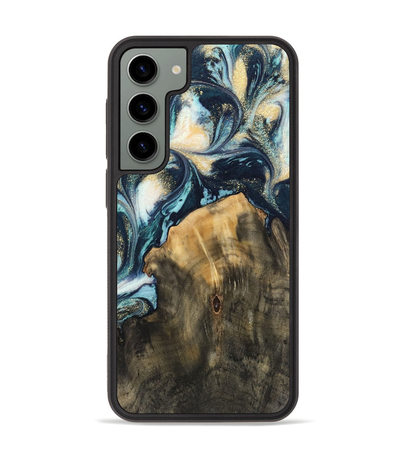 Galaxy S23 Plus Wood Phone Case - Charo (Teal & Gold, 744713)