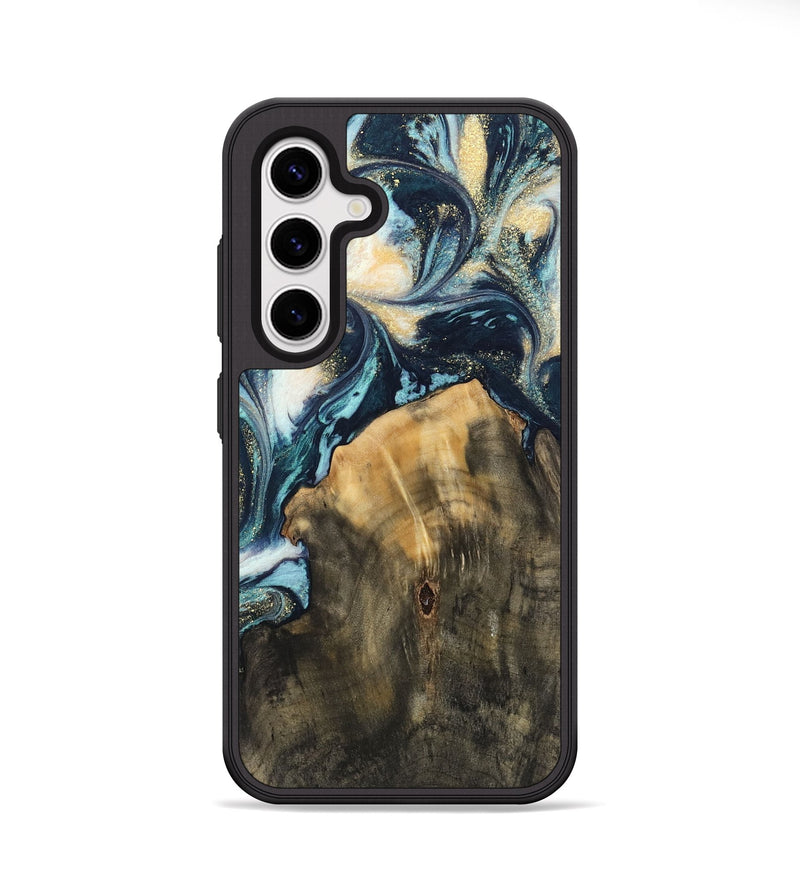 Galaxy S25 Plus Wood Phone Case - Charo (Teal & Gold, 744713)