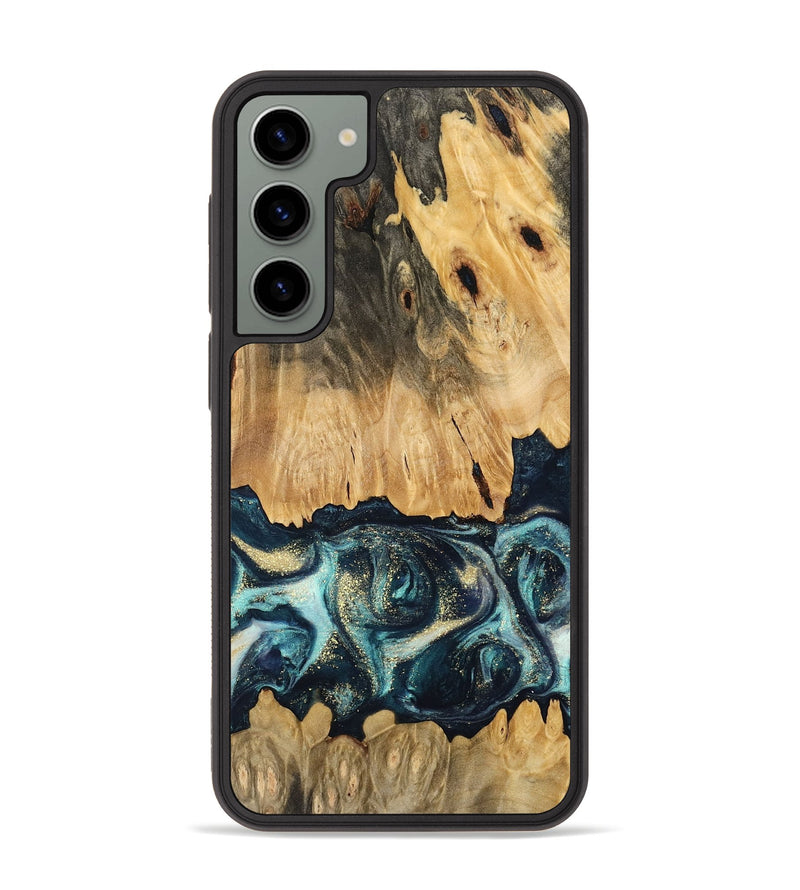 Galaxy S23 Plus Wood Phone Case - Verdell (Teal & Gold, 744718)