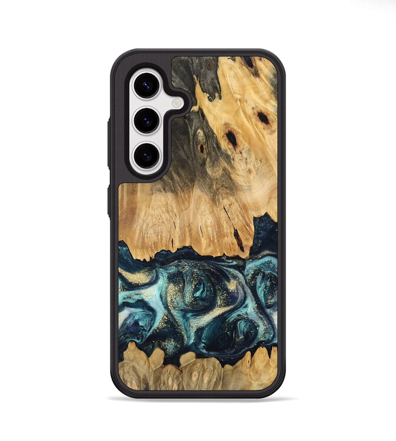 Galaxy S25 Plus Wood Phone Case - Verdell (Teal & Gold, 744718)