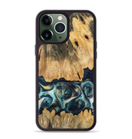 iPhone 13 Pro Max Wood Phone Case - Verdell (Teal & Gold, 744718)