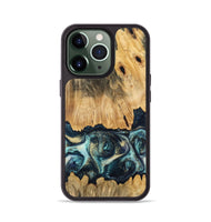 iPhone 13 Pro Wood Phone Case - Verdell (Teal & Gold, 744718)