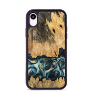 iPhone Xr Wood Phone Case - Verdell (Teal & Gold, 744718)