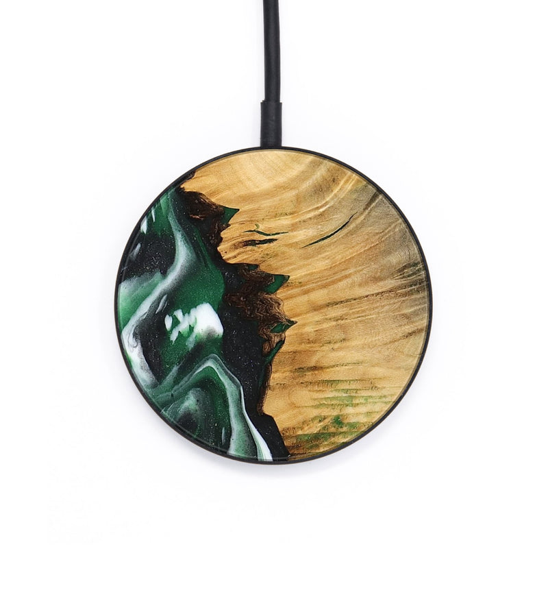 Circle Wood Wireless Charger - Sandye (Green, 744732)