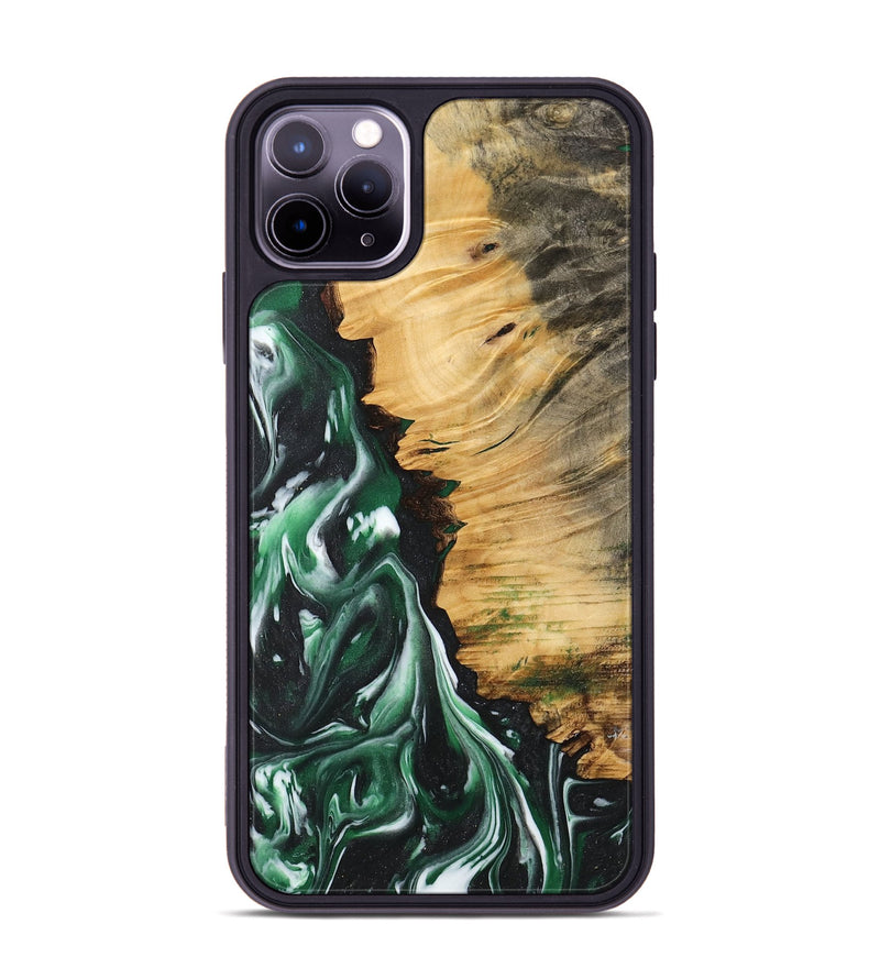 iPhone 11 Pro Max Wood Phone Case - Sandye (Green, 744732)