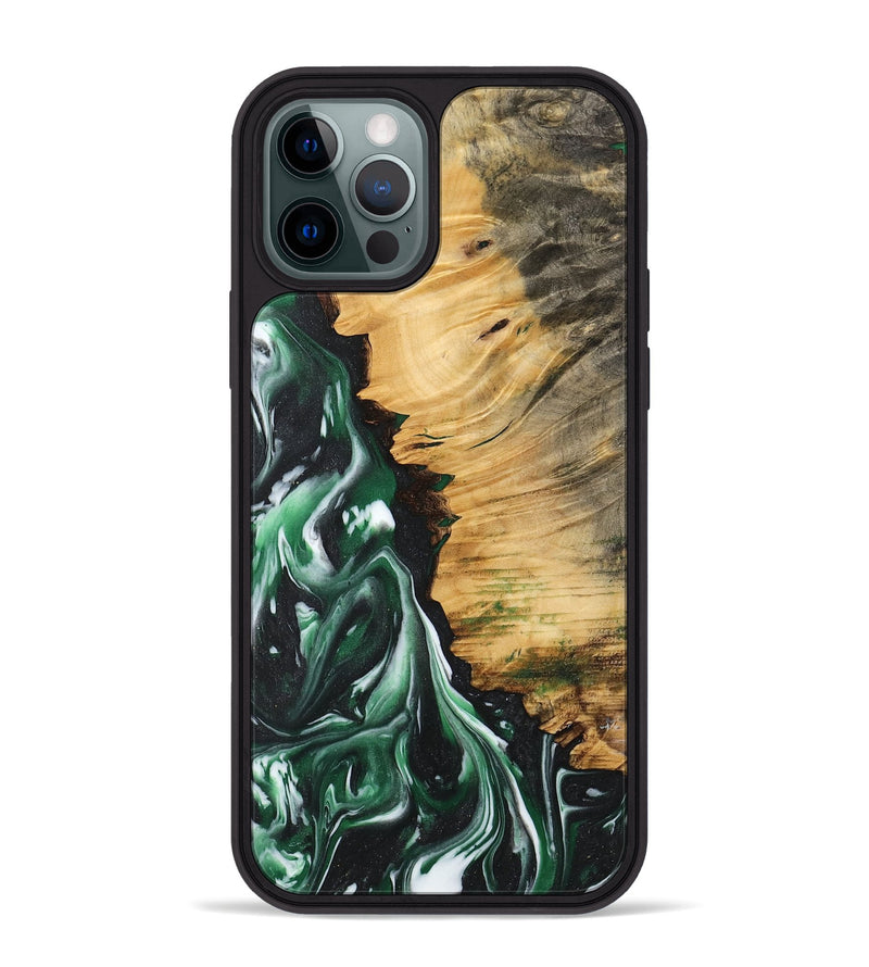 iPhone 12 Pro Max Wood Phone Case - Sandye (Green, 744732)