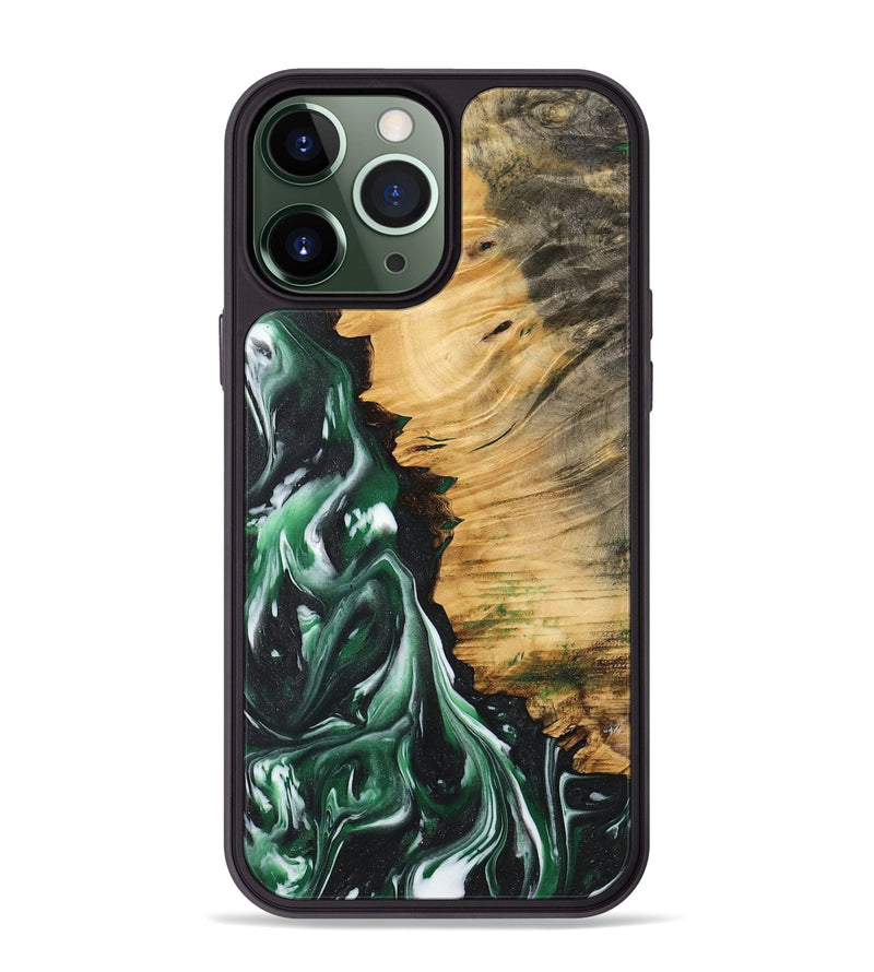 iPhone 13 Pro Max Wood Phone Case - Sandye (Green, 744732)