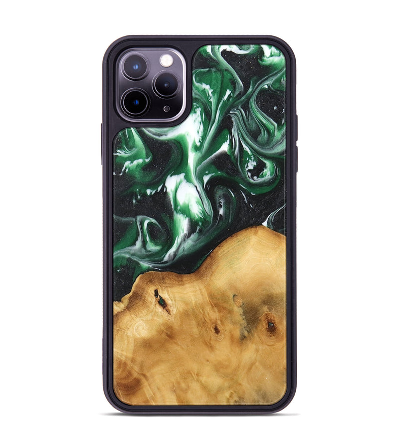 iPhone 11 Pro Max Wood Phone Case - Toshio (Green, 744733)