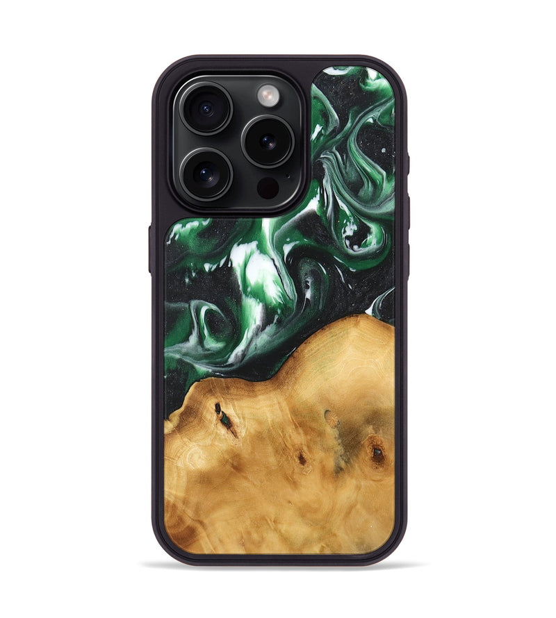 iPhone 15 Pro Wood Phone Case - Toshio (Green, 744733)