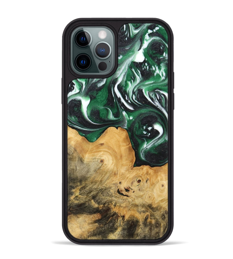 iPhone 12 Pro Max Wood Phone Case - Kennith (Green, 744735)