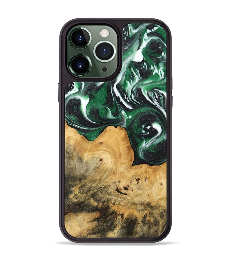 iPhone 13 Pro Max Wood Phone Case - Kennith (Green, 744735)