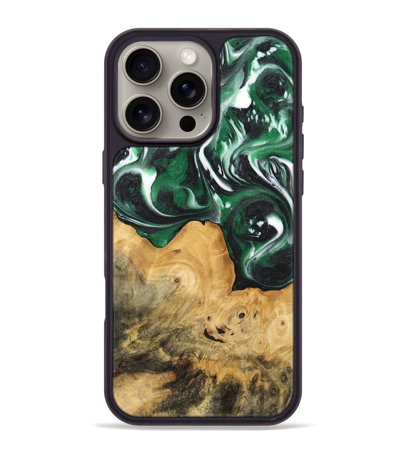 iPhone 16 Pro Max Wood Phone Case - Kennith (Green, 744735)