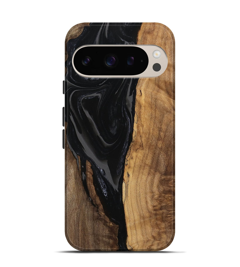 Pixel 9 Wood Live Edge Phone Case - Alison (Black & White, 744745)