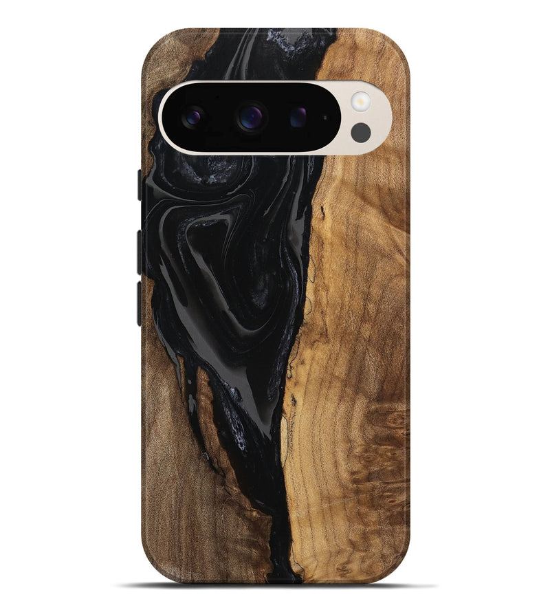 Pixel 9 Pro XL Wood Live Edge Phone Case - Alison (Black & White, 744745)