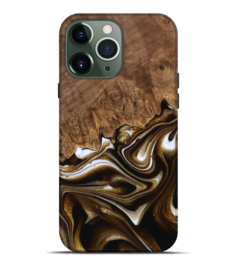 iPhone 13 Pro Max Wood Live Edge Phone Case - Dakotah (Black & White, 744748)