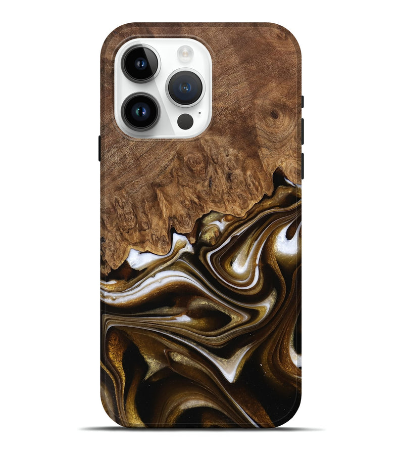 iPhone 15 Pro Max Wood Live Edge Phone Case - Dakotah (Black & White, 744748)