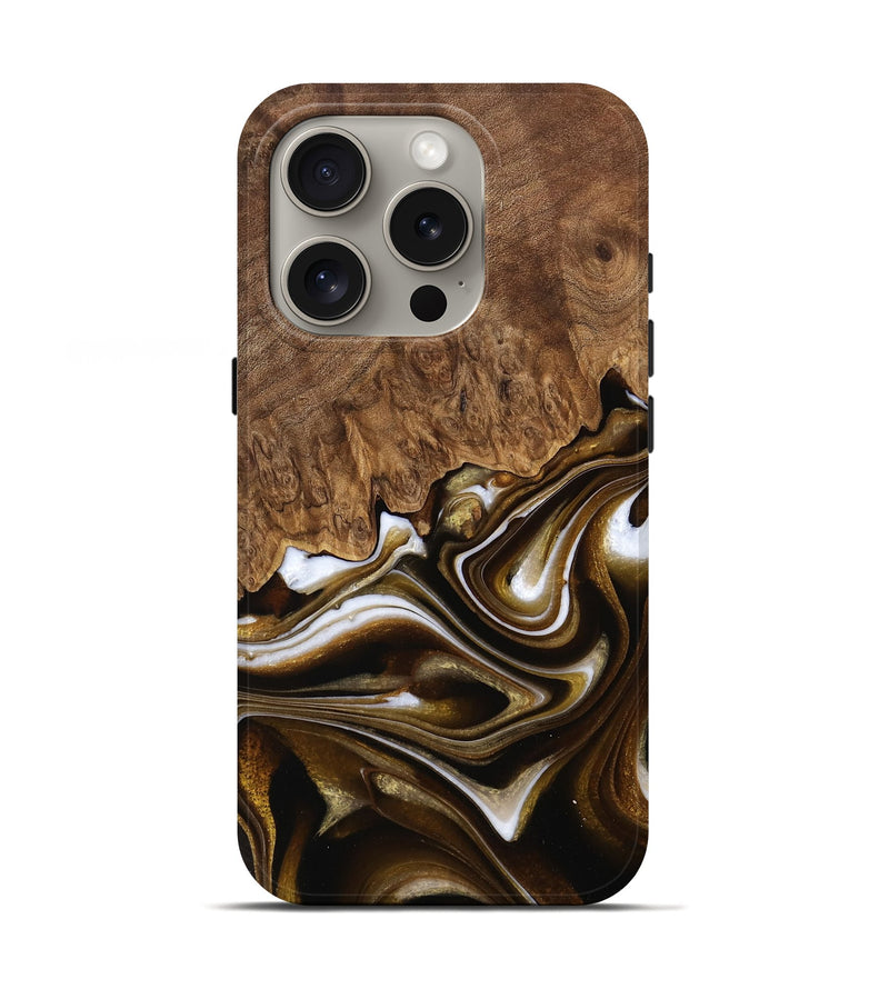 iPhone 16 Pro Wood Live Edge Phone Case - Dakotah (Black & White, 744748)