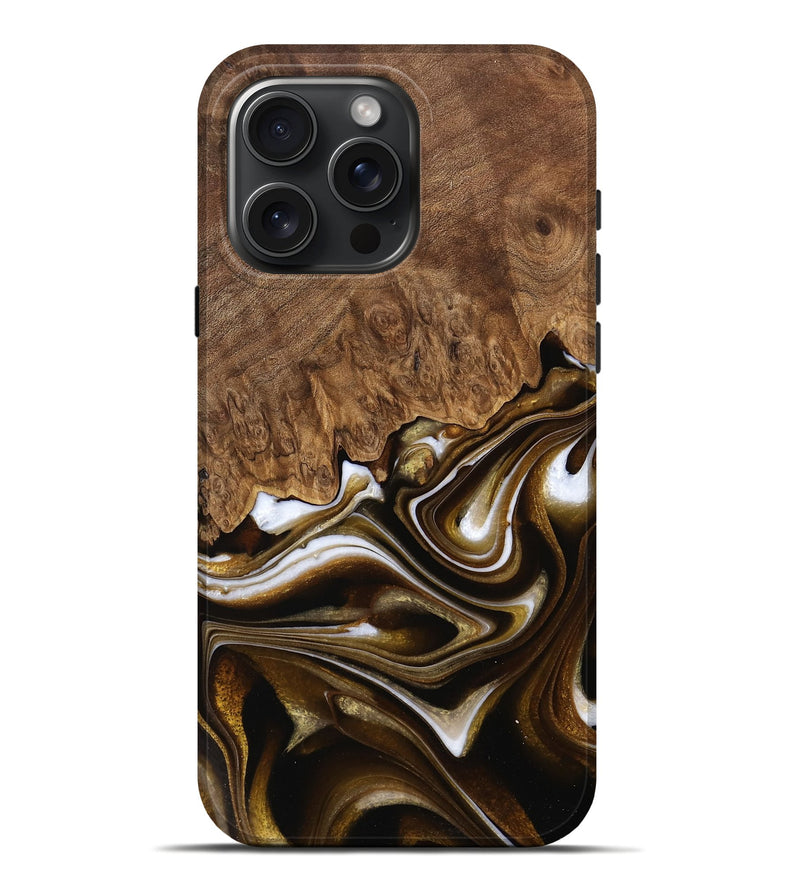 iPhone 16 Pro Max Wood Live Edge Phone Case - Dakotah (Black & White, 744748)