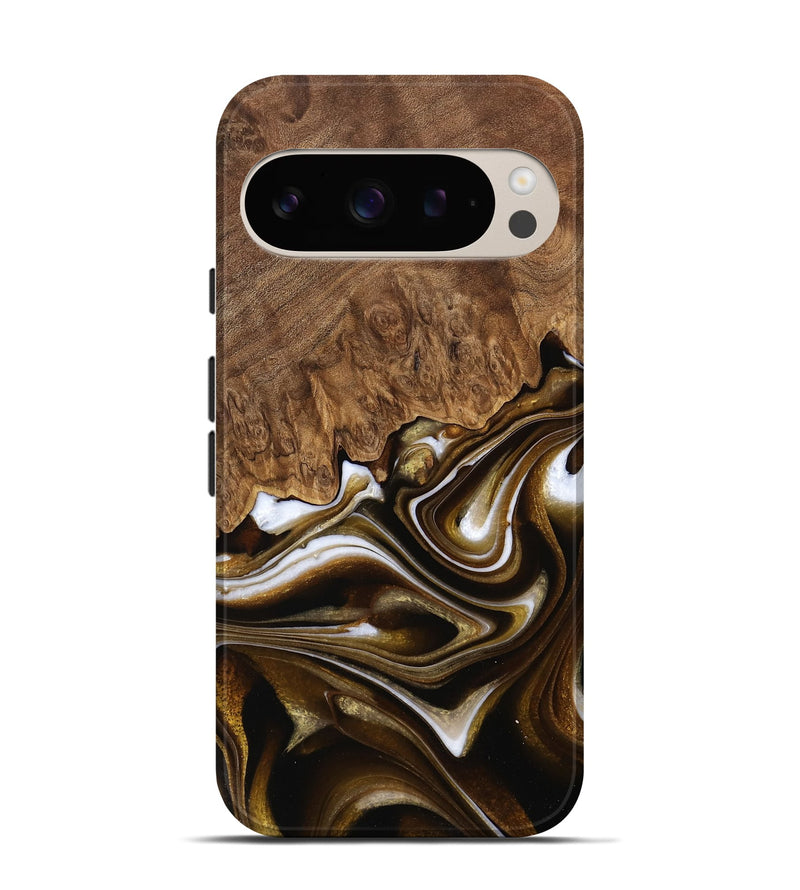 Pixel 9 Wood Live Edge Phone Case - Dakotah (Black & White, 744748)