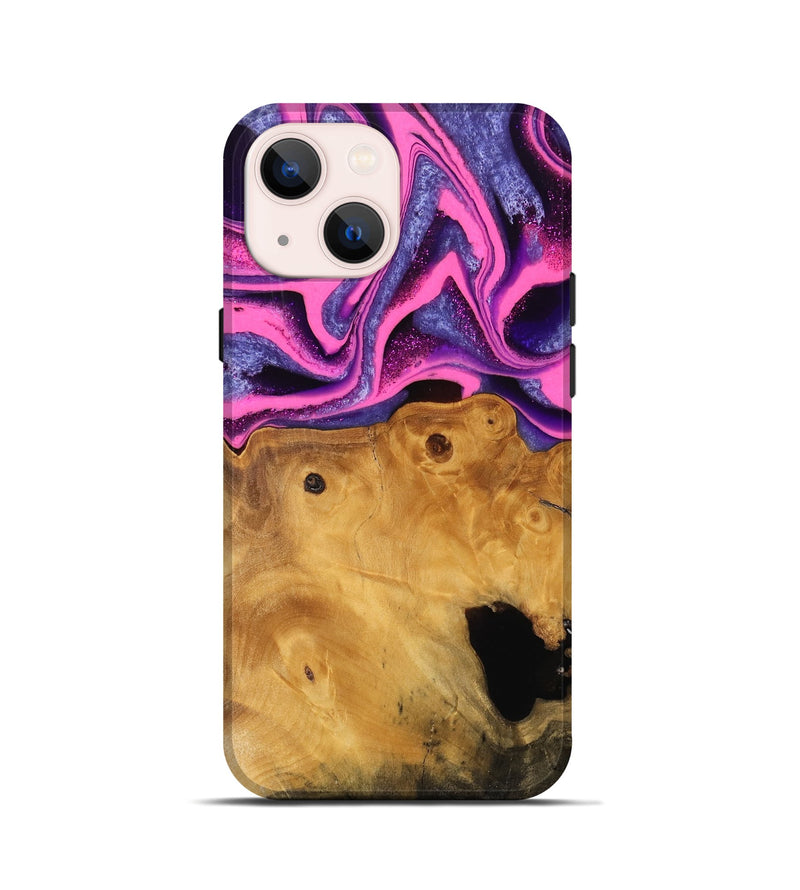 iPhone 13 mini Wood Live Edge Phone Case - Barnie (Purple, 744750)