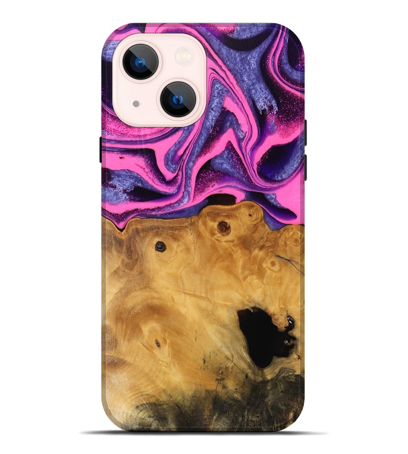 iPhone 14 Plus Wood Live Edge Phone Case - Barnie (Purple, 744750)