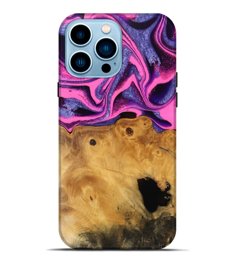 iPhone 14 Pro Max Wood Live Edge Phone Case - Barnie (Purple, 744750)