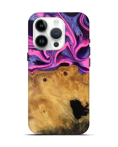 iPhone 15 Pro Wood Live Edge Phone Case - Barnie (Purple, 744750)