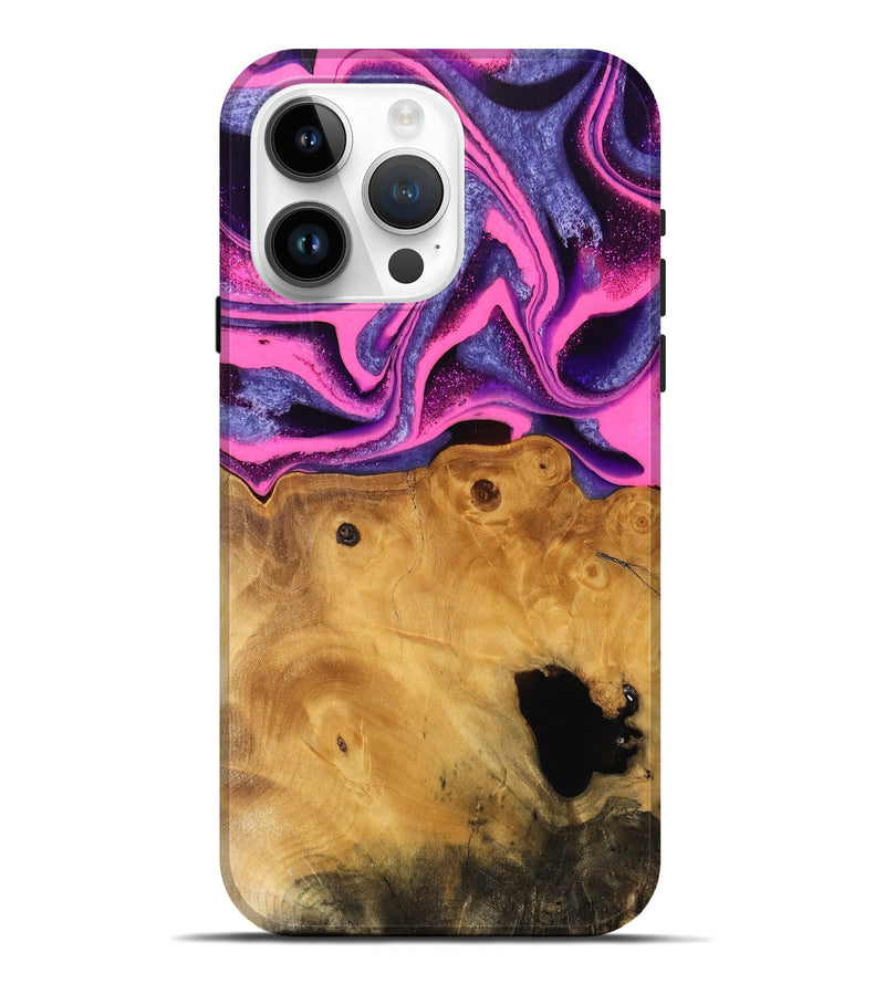 iPhone 15 Pro Max Wood Live Edge Phone Case - Barnie (Purple, 744750)