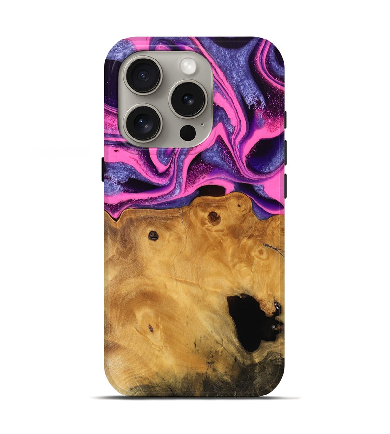 iPhone 16 Pro Wood Live Edge Phone Case - Barnie (Purple, 744750)