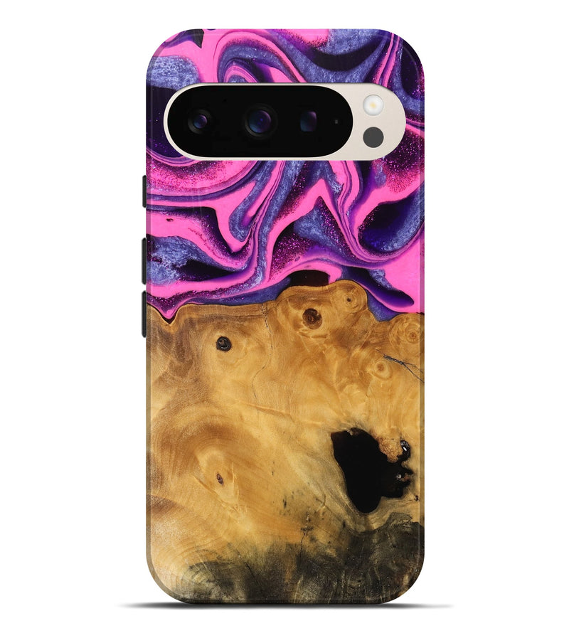 Pixel 9 Pro XL Wood Live Edge Phone Case - Barnie (Purple, 744750)