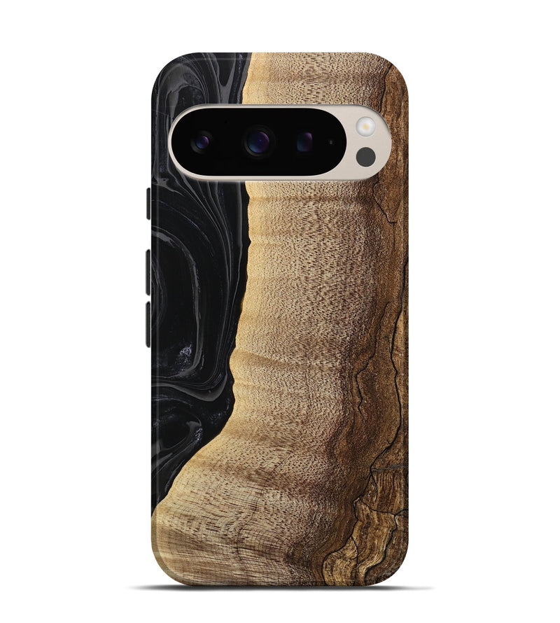 Pixel 9 Wood Live Edge Phone Case - Handoko (Black & White, 744755)