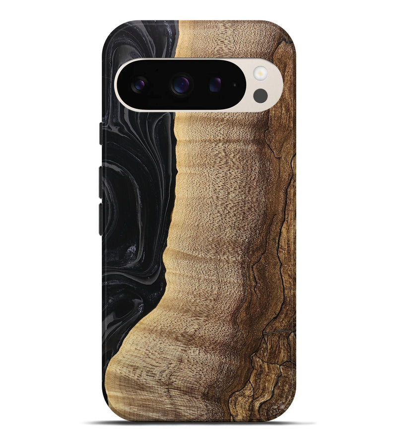 Pixel 9 Pro XL Wood Live Edge Phone Case - Handoko (Black & White, 744755)