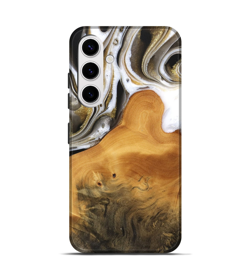 Galaxy S25 Wood Live Edge Phone Case - Sudie (Black & White, 744756)