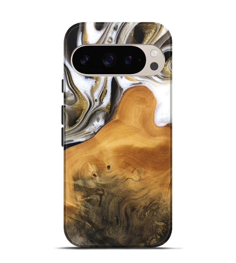 Pixel 9 Wood Live Edge Phone Case - Sudie (Black & White, 744756)