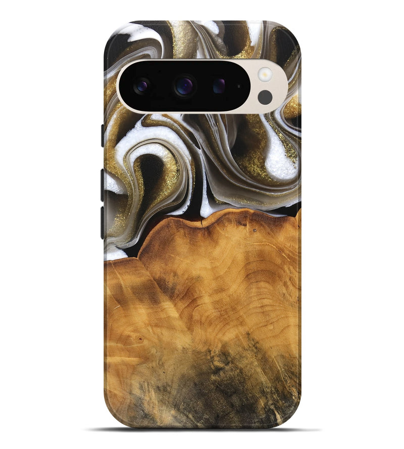 Pixel 9 Pro XL Wood Live Edge Phone Case - Tawana (Black & White, 744757)