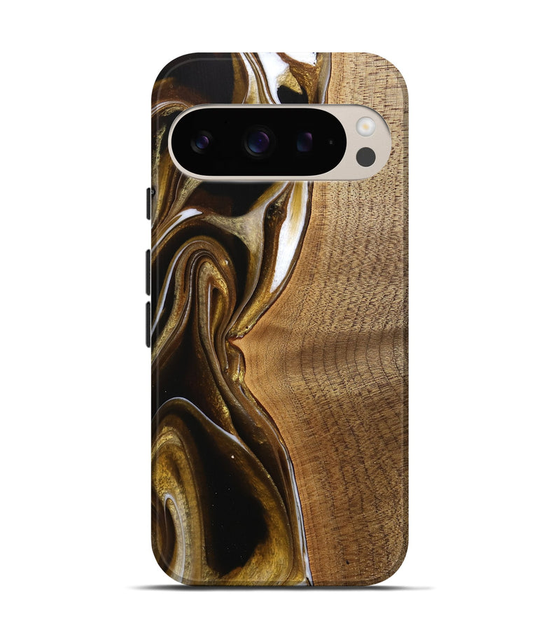 Pixel 9 Wood Live Edge Phone Case - Zenobia (Black & White, 744758)