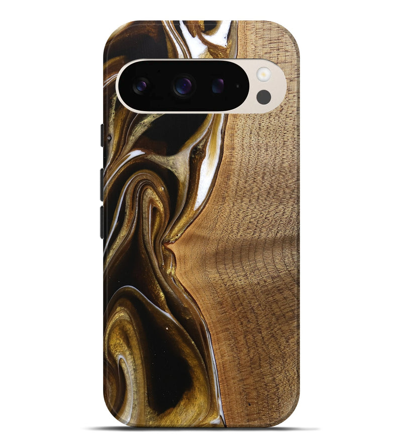 Pixel 9 Pro XL Wood Live Edge Phone Case - Zenobia (Black & White, 744758)